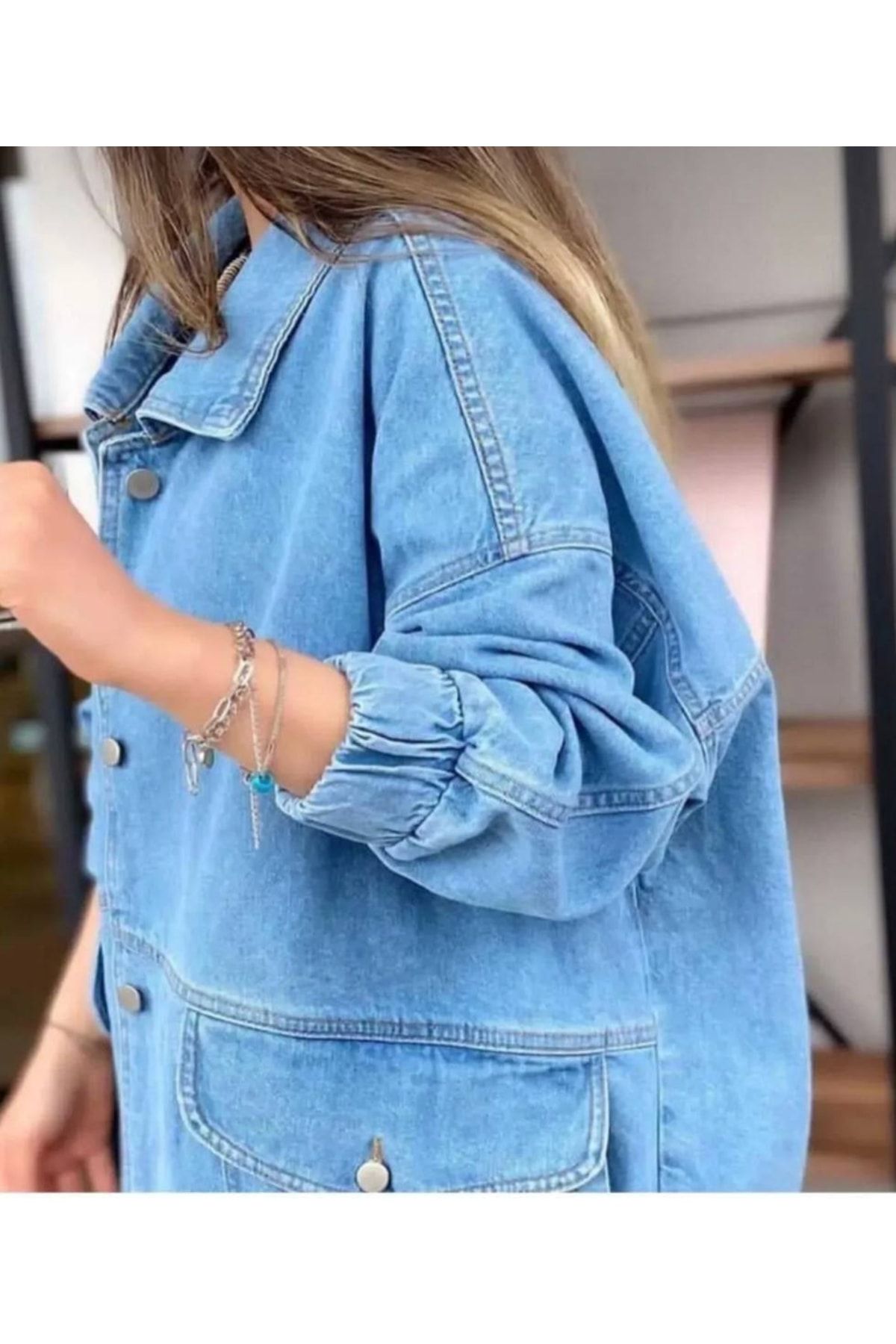 Kadın Oversize Kot Ceket
