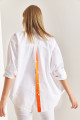 Kadın Tek Cepli Fosfor Çizgili Basic Oversize Gömlek Kadın Tek Cepli Fosfor Çizgili Basic Oversize Gömlek