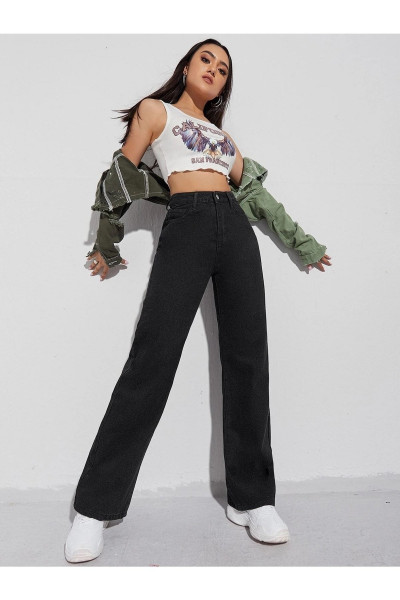 Leon S.i.y.a.h Likralı Bol Paça Salaş Jean Yüksek Bel Wide Leg Kot Pantolon Leon S.i.y.a.h Likralı Bol Paça Salaş Jean Yüksek Bel Wide Leg Kot Pantolon