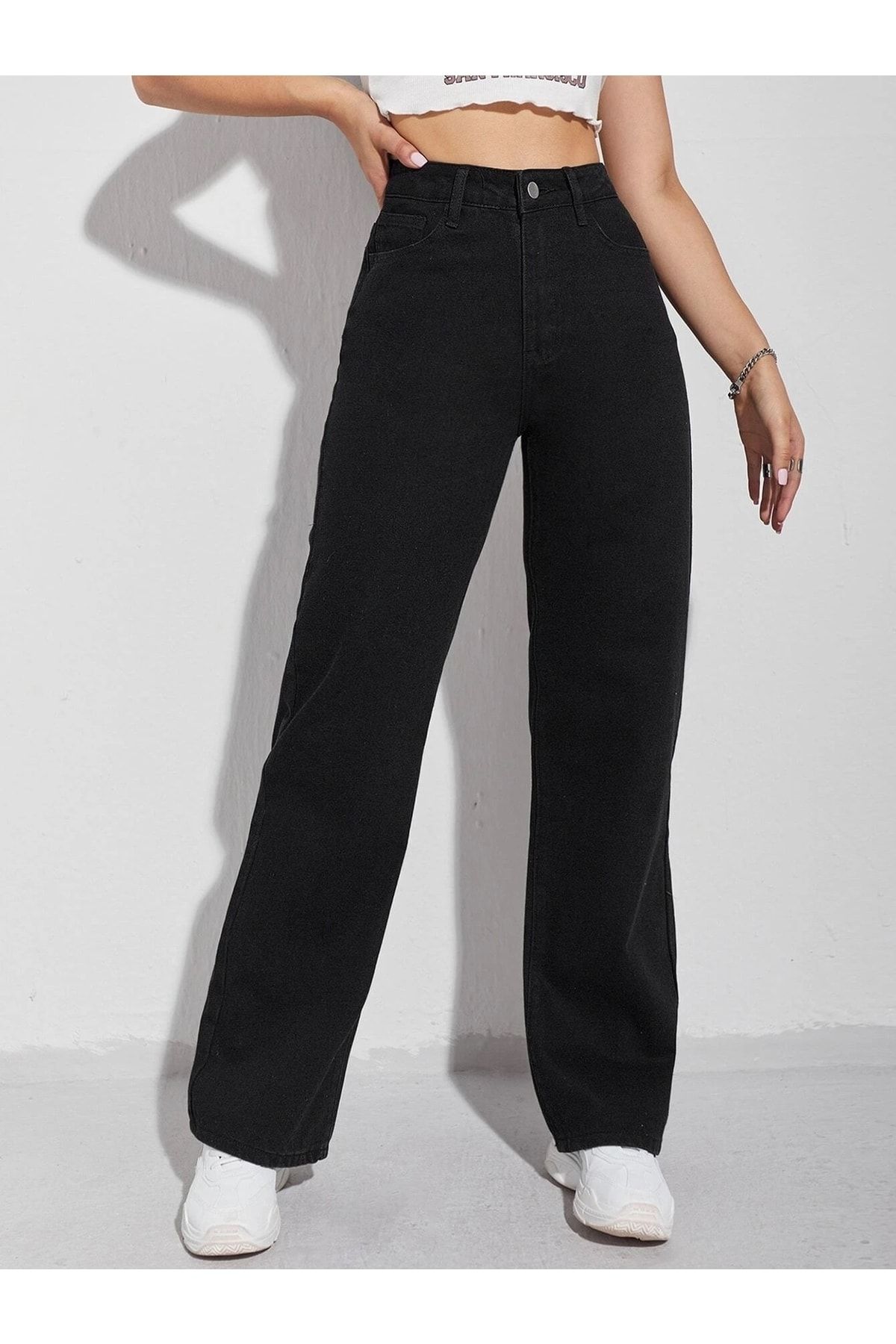 Leon S.i.y.a.h Likralı Bol Paça Salaş Jean Yüksek Bel Wide Leg Kot Pantolon Leon S.i.y.a.h Likralı Bol Paça Salaş Jean Yüksek Bel Wide Leg Kot Pantolon