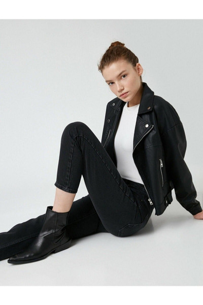 Mona Siyah Solmaz Mom Jean Kadın Boyfriend Yüksek Bel Likralı Kot Pantolon Mona Siyah Solmaz Mom Jean Kadın Boyfriend Yüksek Bel Likralı Kot Pantolon