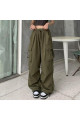 Yeşil Tactical Paraşüt Kumaş Kargo Cepli Oversize Unisex Pantolon Yeşil Tactical Paraşüt Kumaş Kargo Cepli Oversize Unisex Pantolon