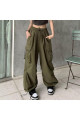 Yeşil Tactical Paraşüt Kumaş Kargo Cepli Oversize Unisex Pantolon Yeşil Tactical Paraşüt Kumaş Kargo Cepli Oversize Unisex Pantolon