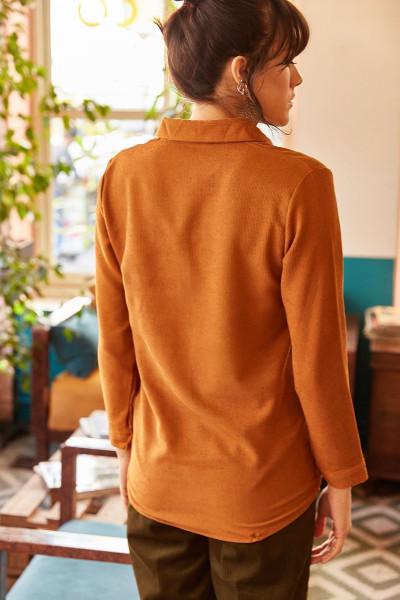 Kadın Taba İnce Fitilli Kadife Gömlek GML-19000443 Kadın Taba İnce Fitilli Kadife Gömlek GML-19000443