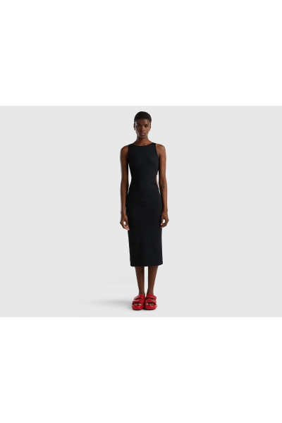 Kadın Siyah Ribanalı Elbise Siyah Kadın Siyah Ribanalı Elbise Siyah