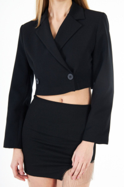 Kruvaze Crop Blazer Ceket
