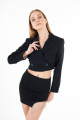 Kruvaze Crop Blazer Ceket Kruvaze Crop Blazer Ceket