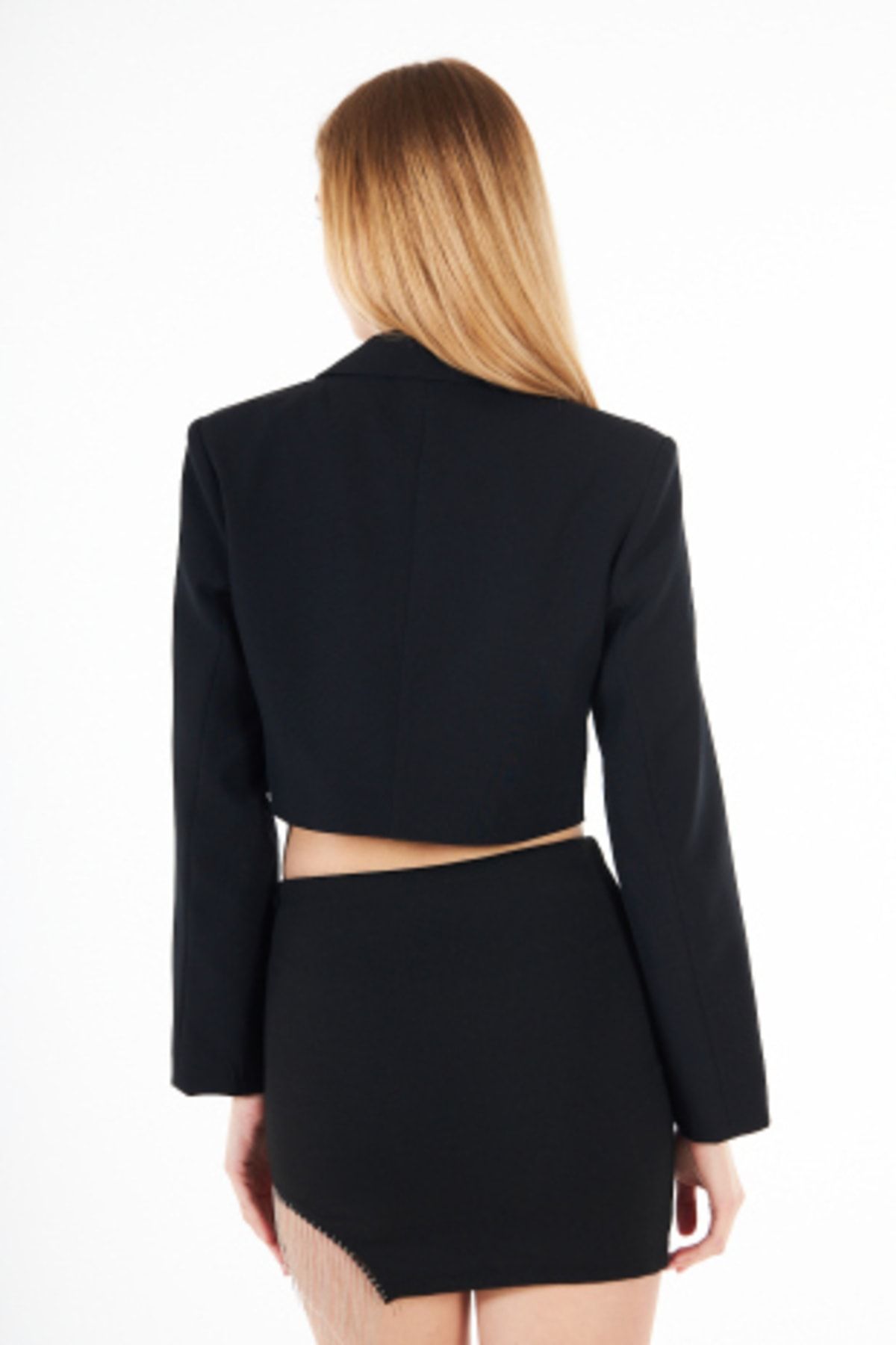 Kruvaze Crop Blazer Ceket Kruvaze Crop Blazer Ceket