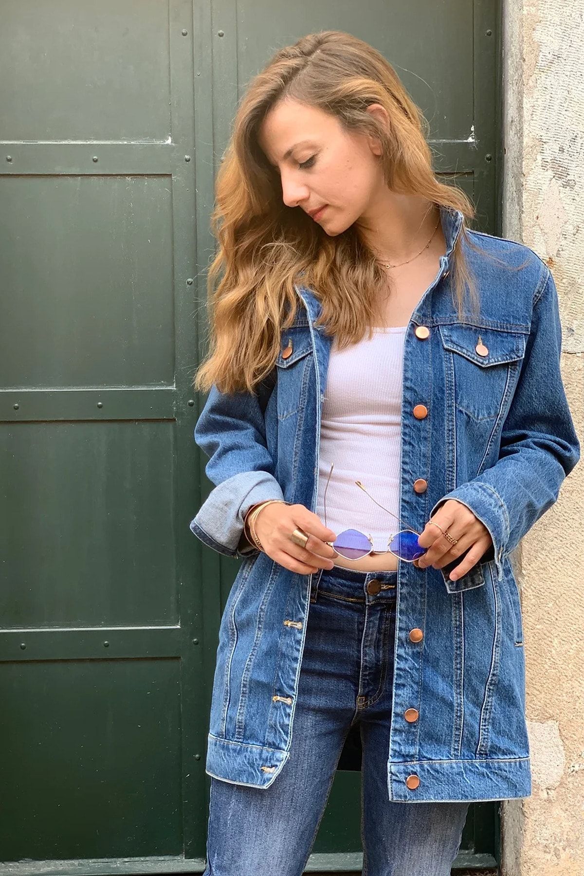 Orta Ton Denim Ceket Orta Ton Denim Ceket