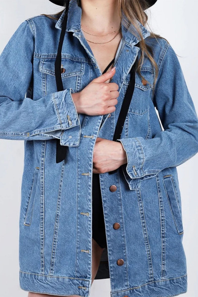 Orta Ton Denim Ceket Orta Ton Denim Ceket