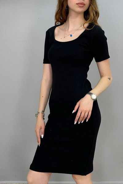 Kadın U Yaka Elbise Kaşkorse - Kadın U Yaka Elbise Kaşkorse -