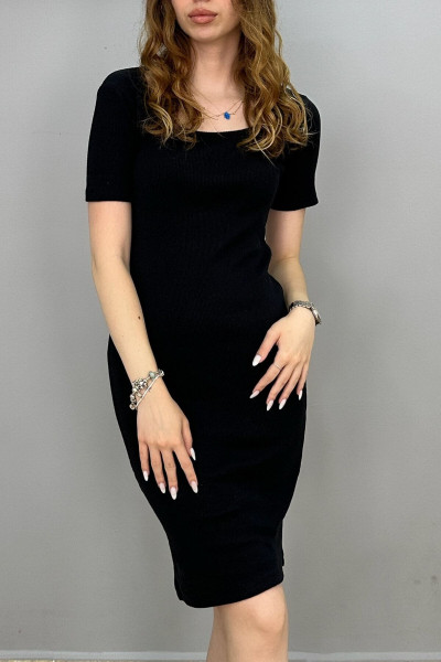 Kadın U Yaka Elbise Kaşkorse - Kadın U Yaka Elbise Kaşkorse -