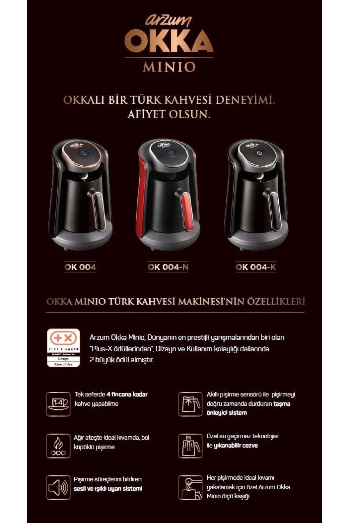 OK004-N Okka Minio Türk Kahvesi Makinesi - Nar 4 fincan Kapasiteli OK004-N Okka Minio Türk Kahvesi Makinesi - Nar 4 fincan Kapasiteli