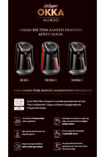 OK004-N Okka Minio Türk Kahvesi Makinesi - Nar 4 fincan Kapasiteli OK004-N Okka Minio Türk Kahvesi Makinesi - Nar 4 fincan Kapasiteli