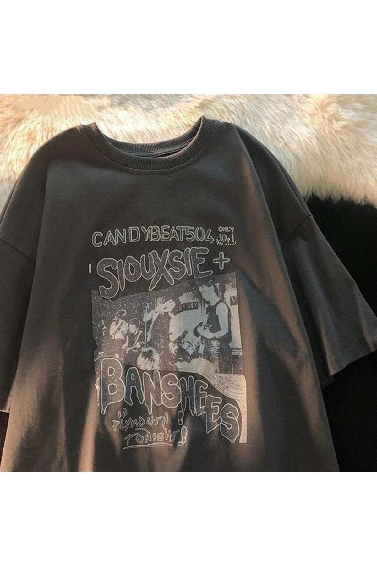 Y2k Harajuka Style Etiket Siouxsie And The Banshees Füme T-shirt Lost Lost652 Y2k Harajuka Style Etiket Siouxsie And The Banshees Füme T-shirt Lost Lost652