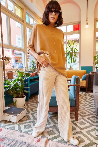 Kadın Taş Fitilli Kalın Triko Pantolon PNT-19000055 Kadın Taş Fitilli Kalın Triko Pantolon PNT-19000055