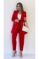 Uzun Gold Düğmeli Blazer Ceket Kırmızı