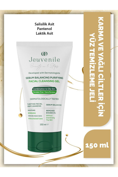 Sebum Dengeleyici Yüz Temizleme Jeli - Akne Karşıtı (Salicylic Acid, Panthenol, Lactic Acid) Sebum Dengeleyici Yüz Temizleme Jeli - Akne Karşıtı (Salicylic Acid, Panthenol, Lactic Acid)