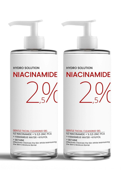 Hydro Solution %2 Niacinamide + %0,5 Zinc PCA 2'li Temizleme Jeli Paketi 200 ML x2 Hydro Solution %2 Niacinamide + %0,5 Zinc PCA 2'li Temizleme Jeli Paketi 200 ML x2