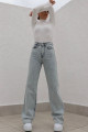 Lara Power Likralı Kadın Açık Mavi Kar Yıkama Yüksek Bel Salaş Paça Denim Kot Pantolon Lvk-001040a Lara Power Likralı Kadın Açık Mavi Kar Yıkama Yüksek Bel Salaş Paça Denim Kot Pantolon Lvk-001040a
