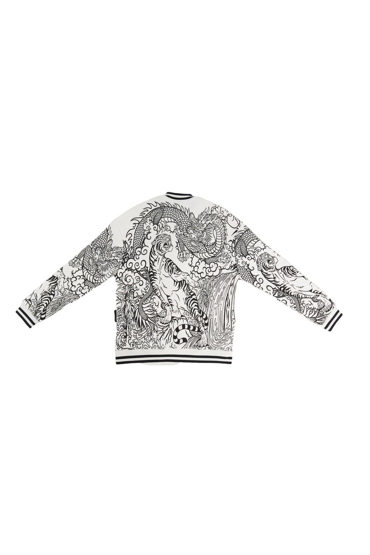 Unisex Beyaz Baskılı Oversize Kolej(varsity)ceket Unisex Beyaz Baskılı Oversize Kolej(varsity)ceket