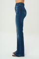 Koyu Mavi Yüksek Bel Paçası Kesikli Flare Jean Pantolon C 4528-030 Koyu Mavi Yüksek Bel Paçası Kesikli Flare Jean Pantolon C 4528-030
