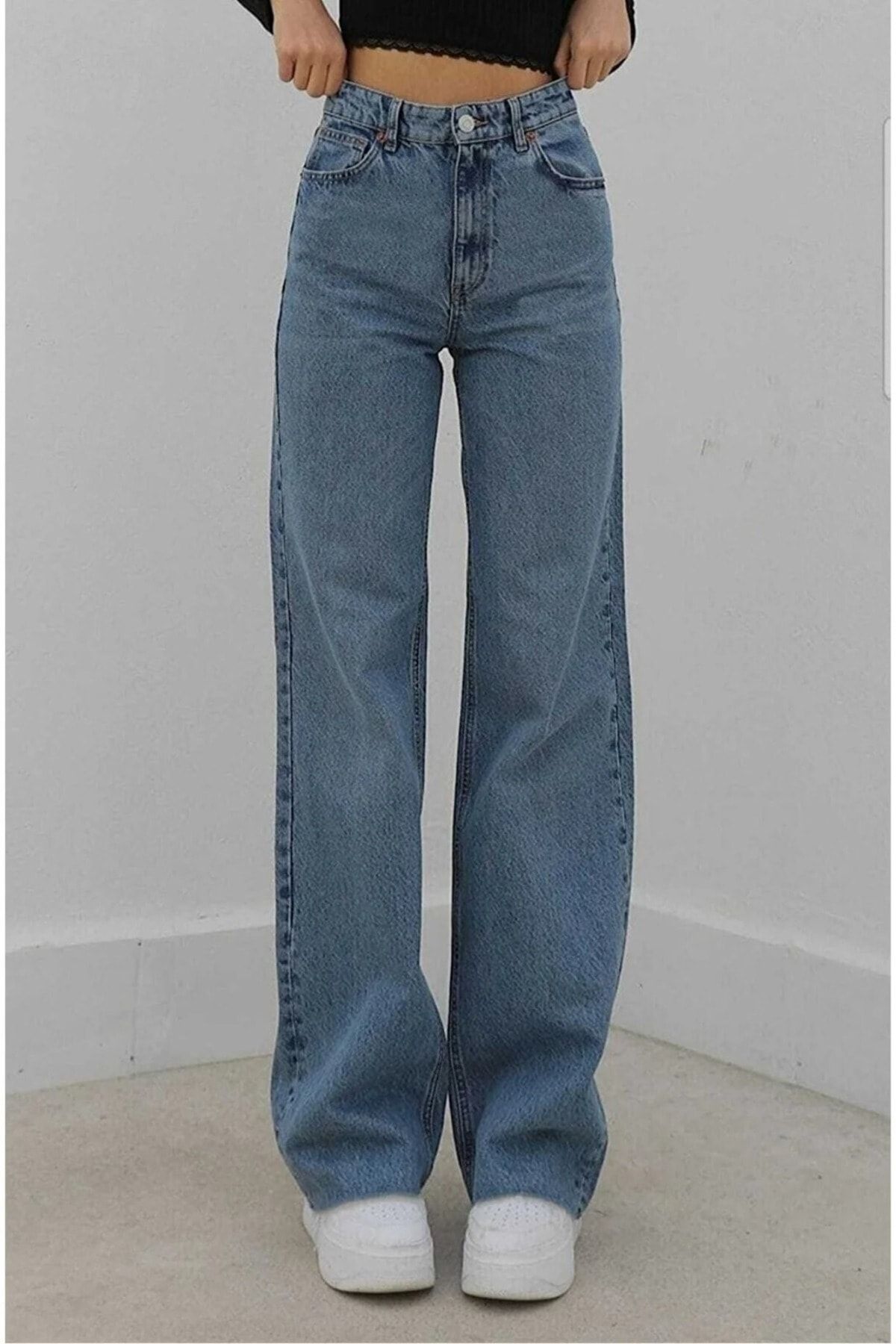 Ramrod Orta Mavi Kar Yıkama Palazzo Jean Wideleg Solmaz Kadın Yüksek bel Bol Paça Kot Pantolon Ramrod Orta Mavi Kar Yıkama Palazzo Jean Wideleg Solmaz Kadın Yüksek bel Bol Paça Kot Pantolon