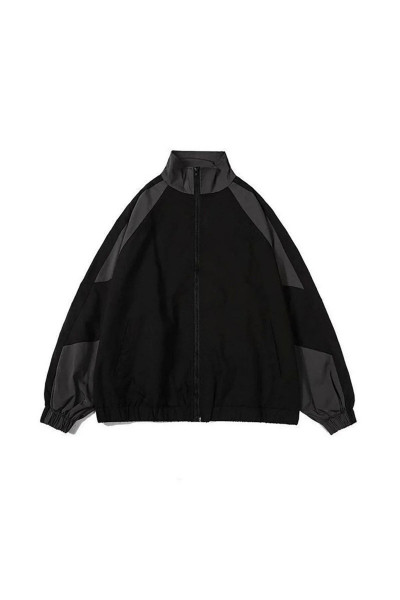 Yağmurluk Ceket Paraşüt Kumaş Unisex Oversize Bol Kalıp Siyah-Gri Renkli Yağmurluk Ceket Paraşüt Kumaş Unisex Oversize Bol Kalıp Siyah-Gri Renkli