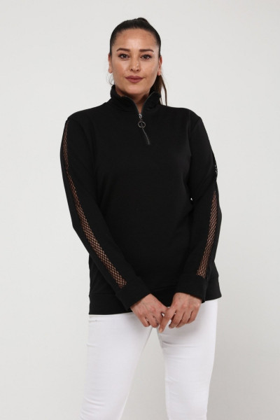 Kolüstü File Fermuarlı Sweatshirt Kolüstü File Fermuarlı Sweatshirt