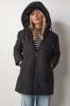 Kadın Siyah Kapüşonlu Oversize Şişme Mont DD01245 Kadın Siyah Kapüşonlu Oversize Şişme Mont DD01245