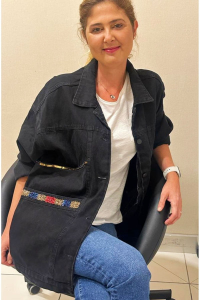 Tasarım, El Emeği, Pul ve Payet İşlemeli Oversize Kot_Denim Ceket Tasarım, El Emeği, Pul ve Payet İşlemeli Oversize Kot_Denim Ceket