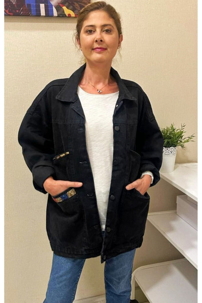 Tasarım, El Emeği, Pul ve Payet İşlemeli Oversize Kot_Denim Ceket Tasarım, El Emeği, Pul ve Payet İşlemeli Oversize Kot_Denim Ceket
