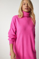 Kadın Pembe Balıkçı Yaka Oversize Triko Kazak BV00084 Kadın Pembe Balıkçı Yaka Oversize Triko Kazak BV00084
