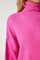 Kadın Pembe Balıkçı Yaka Oversize Triko Kazak BV00084 Kadın Pembe Balıkçı Yaka Oversize Triko Kazak BV00084