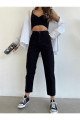 Siyah Solmaz Mom Jean Kadın Boyfriend Yüksek Bel Power Likra Siyah Solmaz Mom Jean Kadın Boyfriend Yüksek Bel Power Likra