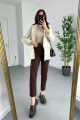 Mona Kahverengi Mom Jean Kadın Boyfriend Yüksek Bel Likralı Kot Pantolon Mona Kahverengi Mom Jean Kadın Boyfriend Yüksek Bel Likralı Kot Pantolon