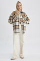 Oversize Fit Gömlek Yaka Flanel Uzun Kollu Tunik Oversize Fit Gömlek Yaka Flanel Uzun Kollu Tunik