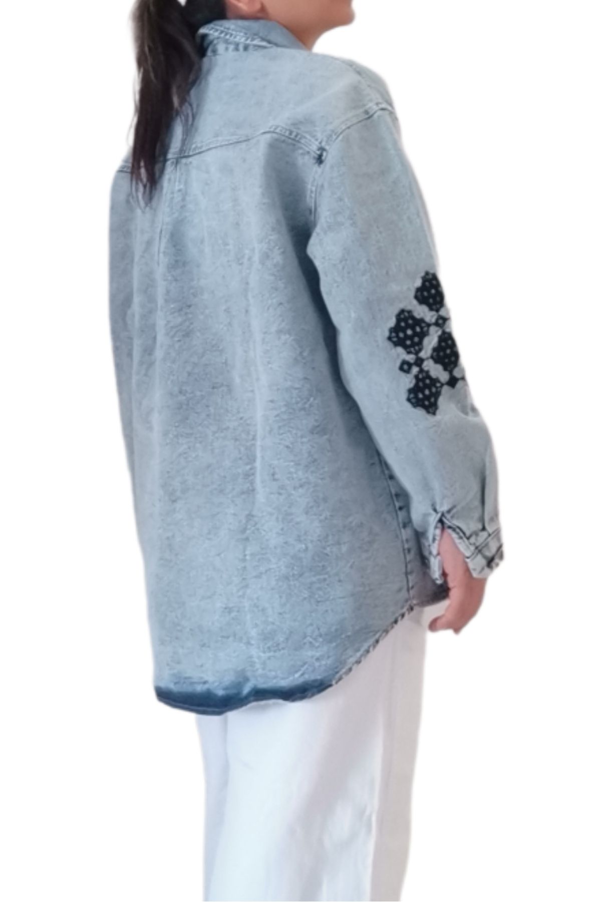 Zade Consept Taşlanmış Oversize Kot Ceket Zade Consept Taşlanmış Oversize Kot Ceket
