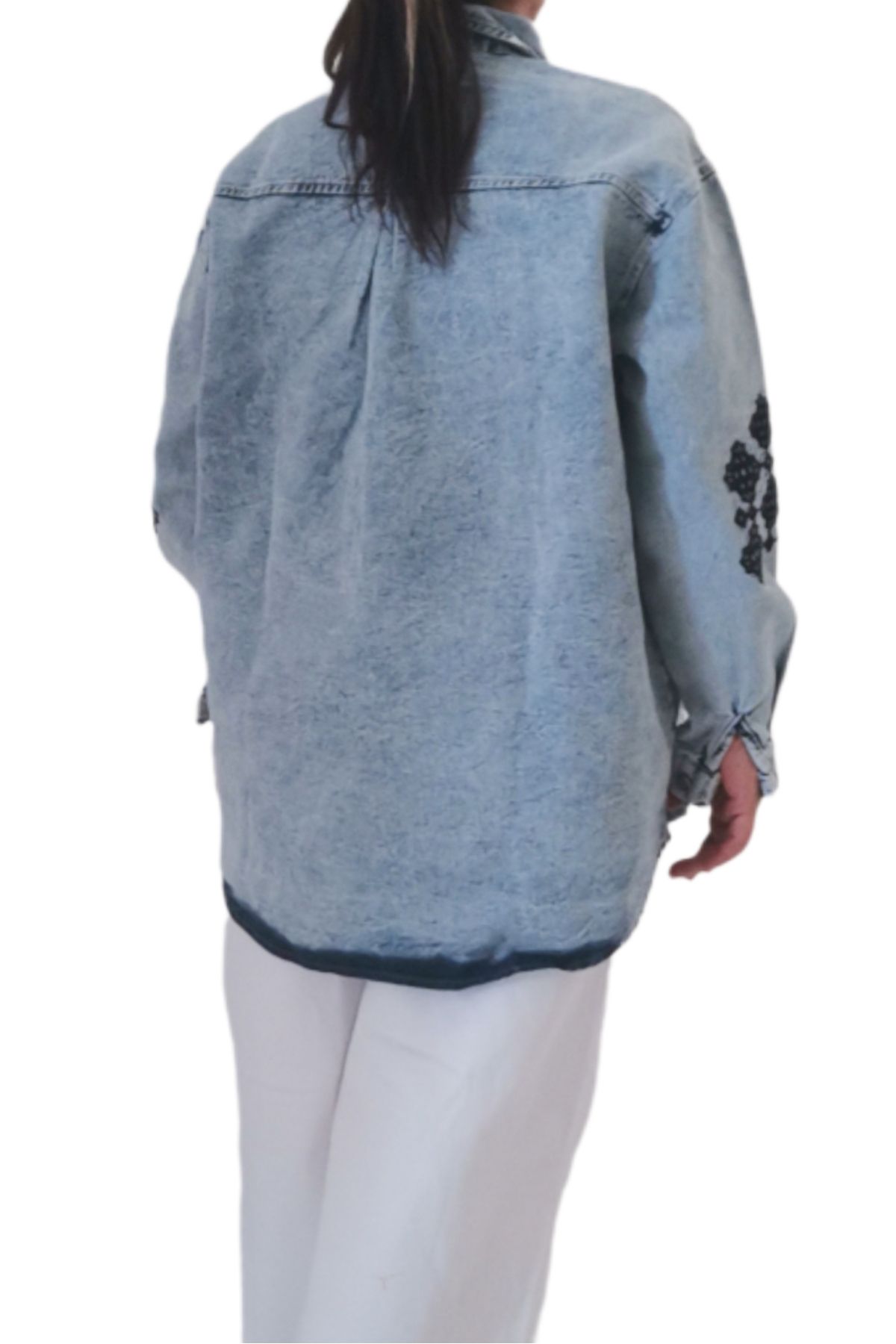Zade Consept Taşlanmış Oversize Kot Ceket Zade Consept Taşlanmış Oversize Kot Ceket