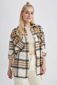 Oversize Fit Gömlek Yaka Flanel Uzun Kollu Tunik Oversize Fit Gömlek Yaka Flanel Uzun Kollu Tunik