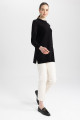 Regular Fit Bisiklet Yaka Yırtmaçlı Basic Düz Triko Kazak Tunik H3431az23wn Regular Fit Bisiklet Yaka Yırtmaçlı Basic Düz Triko Kazak Tunik H3431az23wn