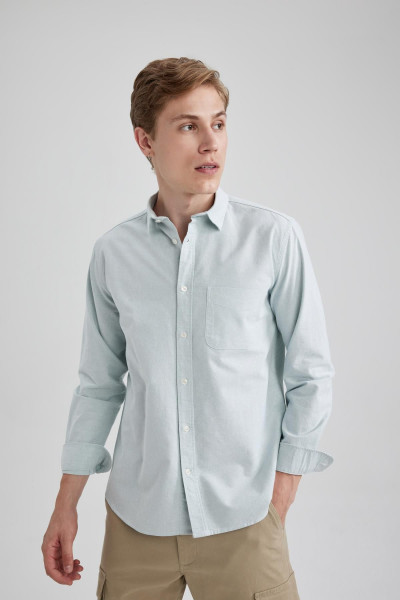 Regular Fit Oxford Cepli Basic Düz Uzun Kollu Gömlek A4639ax23au Regular Fit Oxford Cepli Basic Düz Uzun Kollu Gömlek A4639ax23au