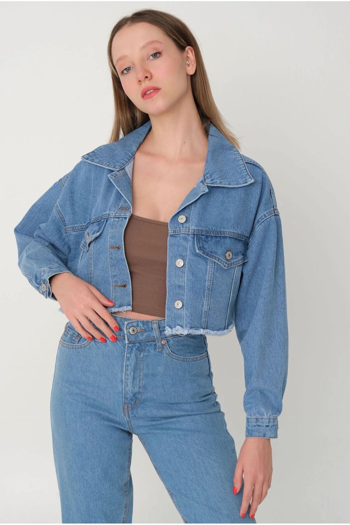Trend Crop Kot Ceket Trend Crop Kot Ceket