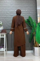 Taş İşleme Detaylı Pantolonlu Tunik Takım 8464 Kahverengi Taş İşleme Detaylı Pantolonlu Tunik Takım 8464 Kahverengi