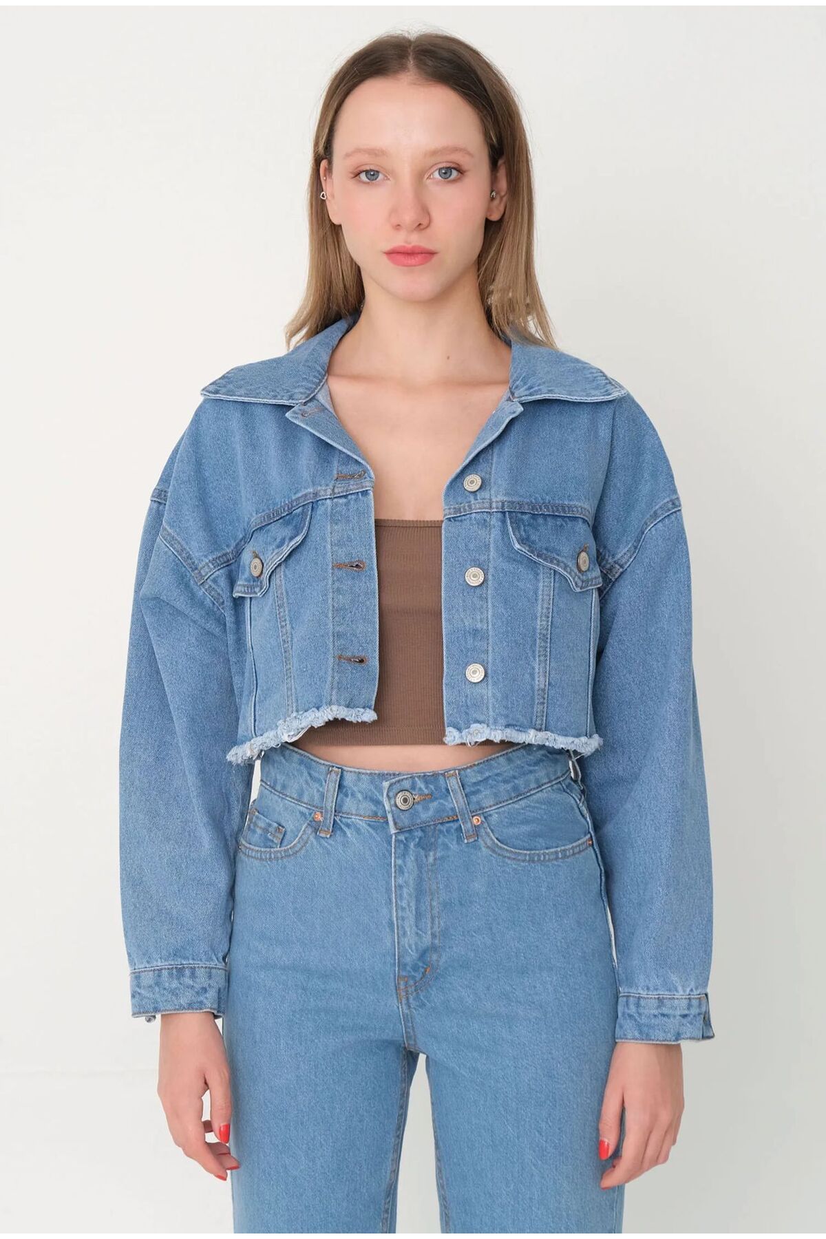 Trend Crop Kot Ceket Trend Crop Kot Ceket