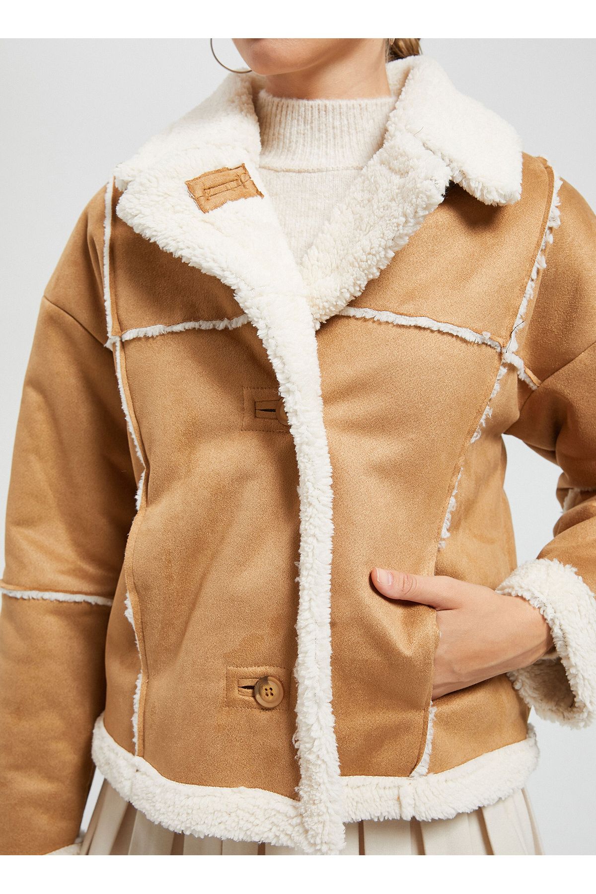 Standart Deve Tüyü Kadın Ceket 4WAL20120IW Standart Deve Tüyü Kadın Ceket 4WAL20120IW