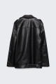 Suni Deri Oversize Biker Ceket
