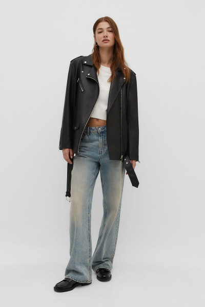 Suni Deri Oversize Biker Ceket Suni Deri Oversize Biker Ceket