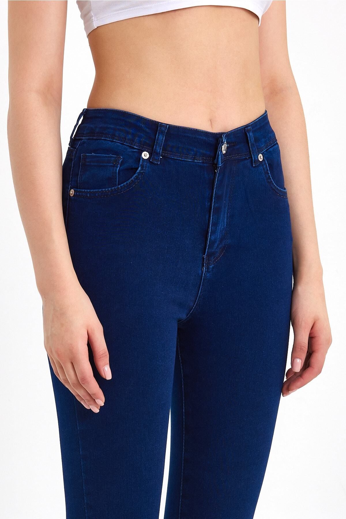 Toparlayıcı Kumaş Yüksek Bel Mavi Skinny Jean Toparlayıcı Kumaş Yüksek Bel Mavi Skinny Jean