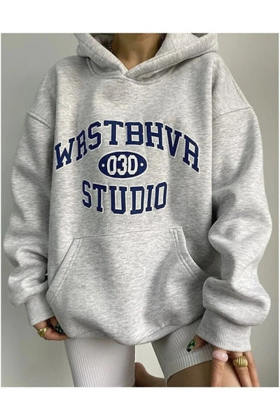 Studio Baskılı Unisex Kanguru Cepli Kapüşonlu Sweatshirt Studio Baskılı Unisex Kanguru Cepli Kapüşonlu Sweatshirt